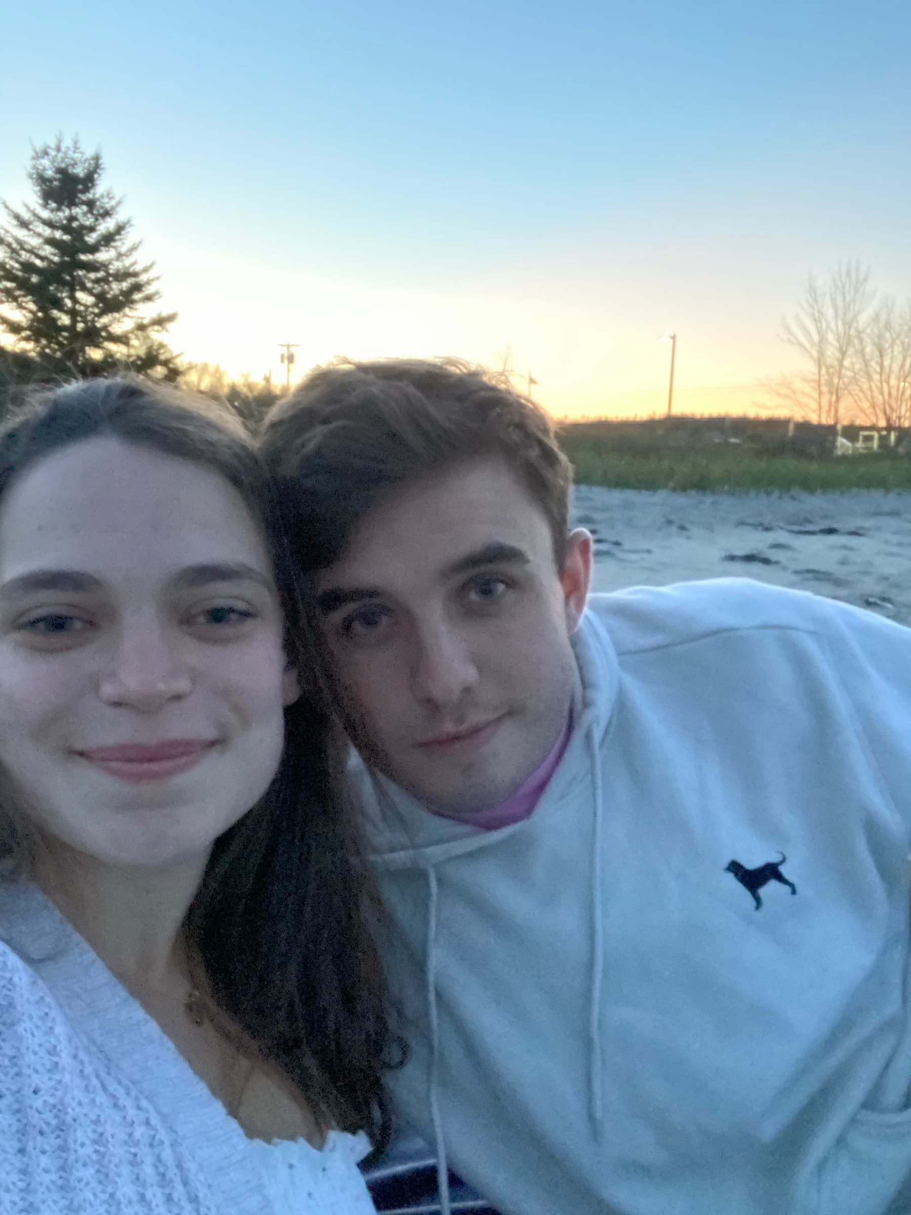 Louisa and Gabriel on their first date, 2021